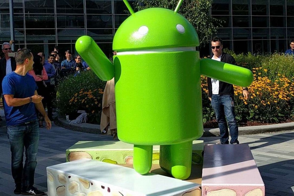 The Android Nougat statue, officially unveiled Thursday at Google’s campus in Mountain View, California. Photo: AP