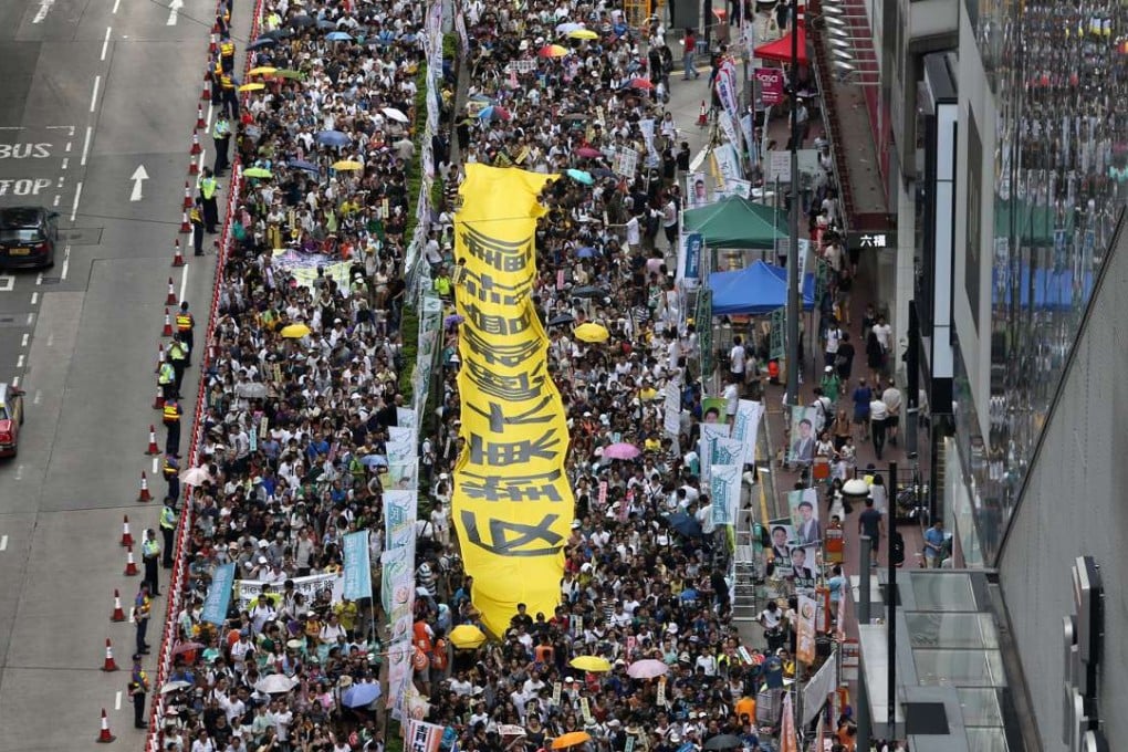 The route of the march passed through Causeway Bay and Wan Chai before ending in Admiralty. Photo: Sam Tsang