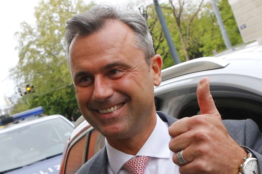 Norbert Hofer arriving at the party headquarters of the Austrian Freedom Party in Vienna. Photo: Reuters