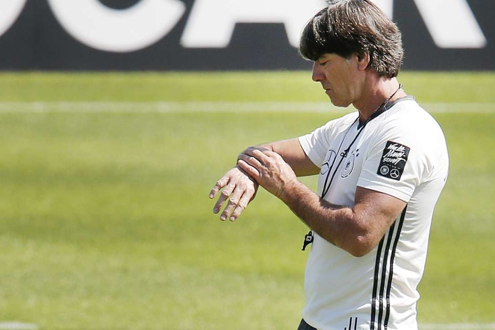 Coach Joachim Loew attends a training session .(AP Photo/Michael Probst)