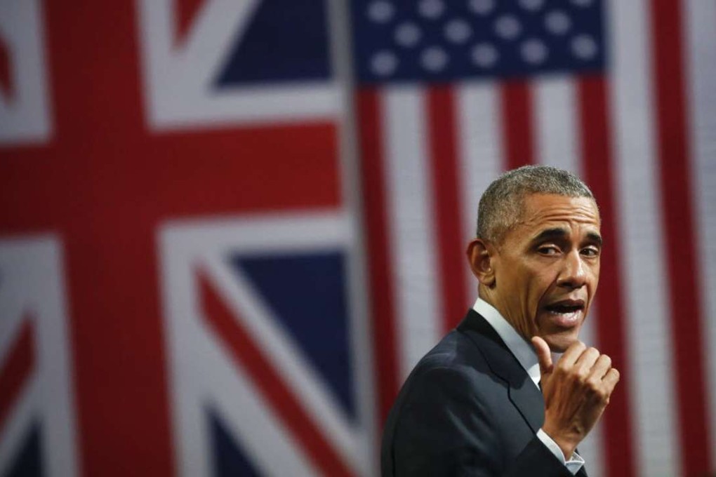 US President Barack Obama gestures as he speaks during a news conference, in London, during visit in April. Photo: Bloomberg