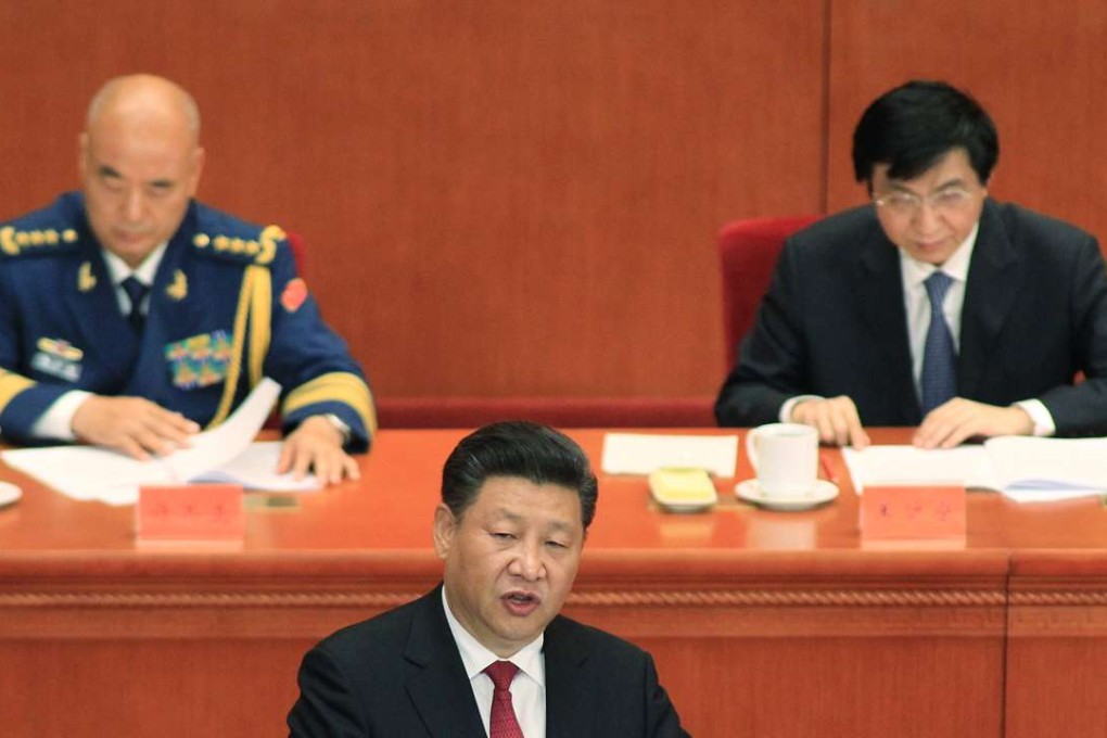 President Xi Jinping makes a speech as the Communist Party celebrates its 95th anniversary (1921-2016) at the Great Hall of the People in Beijing on July 01, 2016. Photo: Simon Song