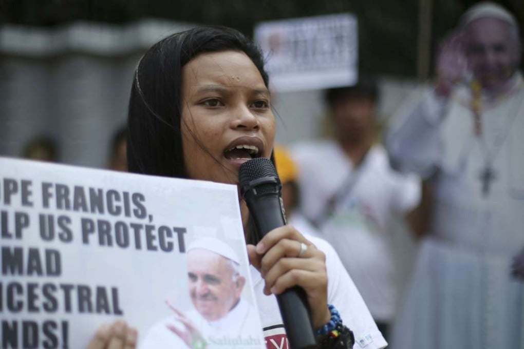 Michelle Campos, daughter of murdered land activist Dionel Campos. Photo: AP