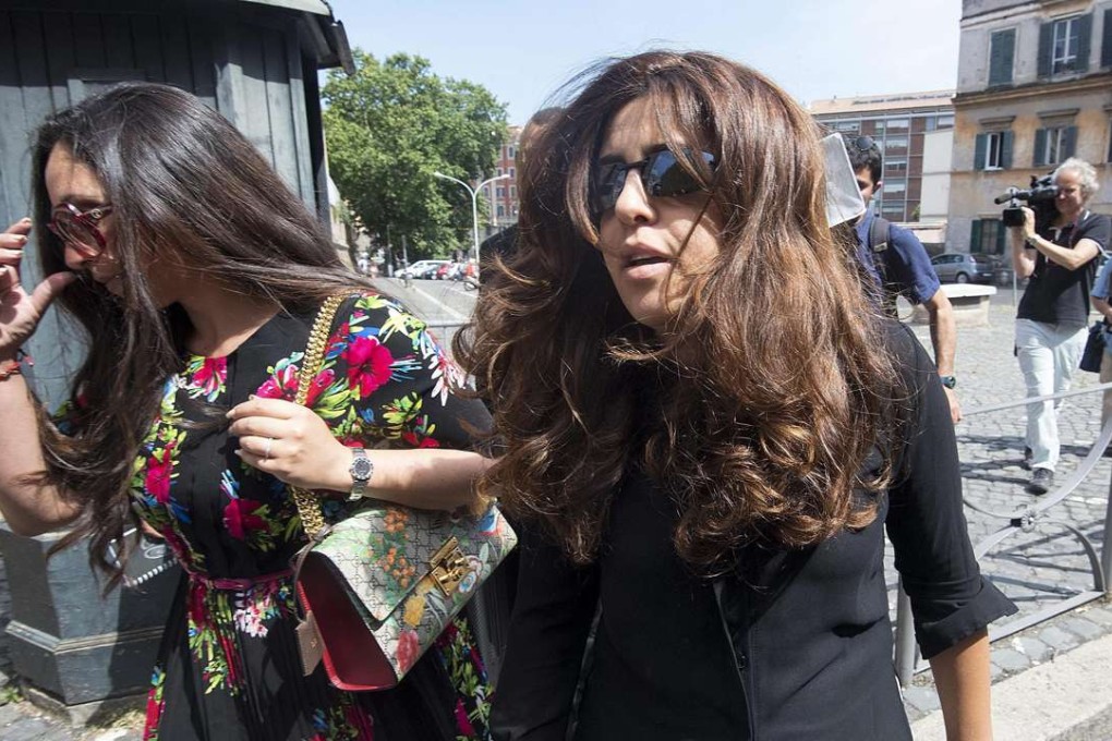 Francesca Chaouqui (right) is accompanied by her lawyer as she arrives for a hearing in the so-called “Vatileaks 2.0” trial, in the Vatican City on Monday. Photo: EPA