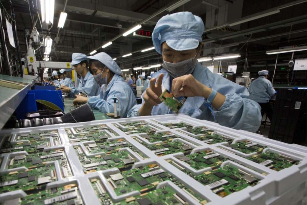 A file picture of an electronics factory in Dongguan in Guangdong province. Photo: AP