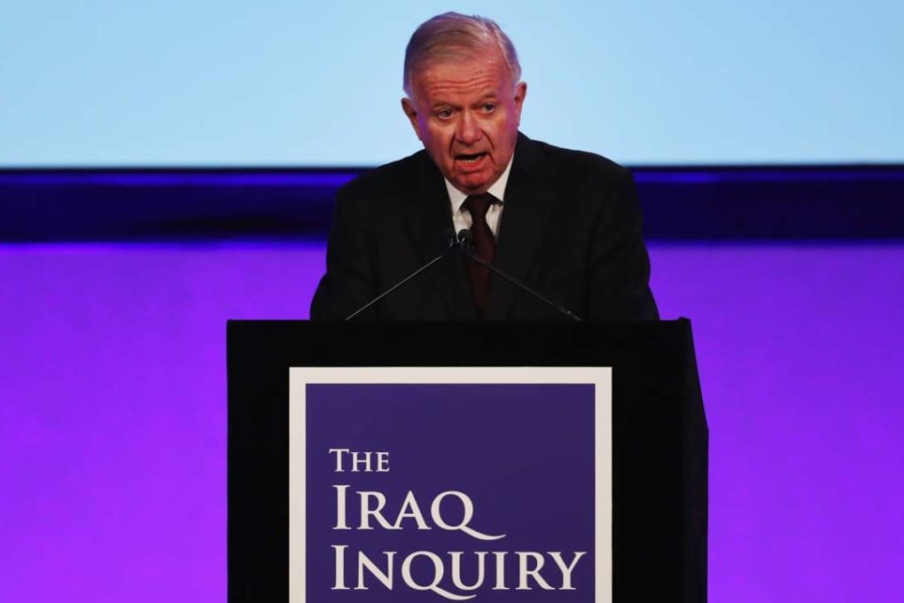 Sir John Chilcot presents the Iraq Inquiry Report at the Queen Elizabeth II Centre in London. Photo: AP