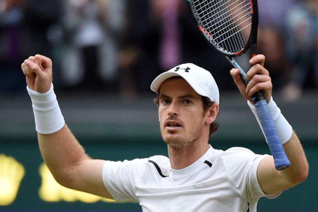 Andy Murray celebrates his win over Jo-Wilfried Tsonga in the quarter-finals . Photo: EPA