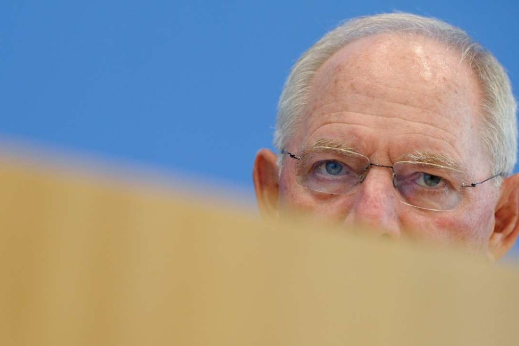 German Finance Minister Wolfgang Schaeuble speaks at a news conference as analysts feel it is time for fiscal policy to take centre stage in fostering global economic growth. Photo: Reuters