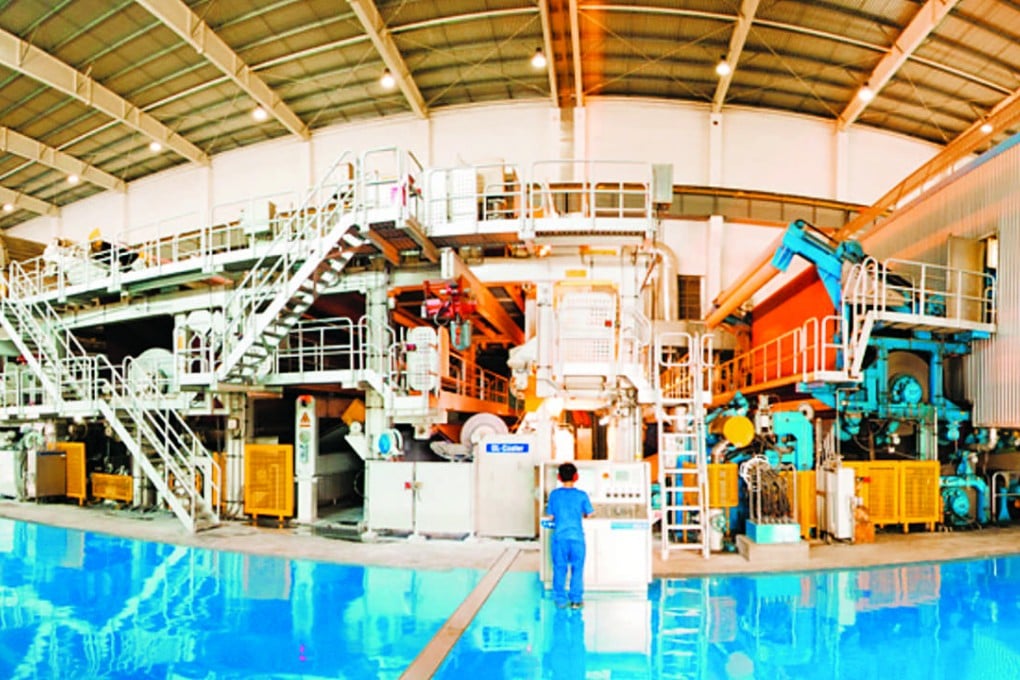 Inside a Nine Dragons Paper plant. The company’s shares have climbed 3 per cent from December to June.