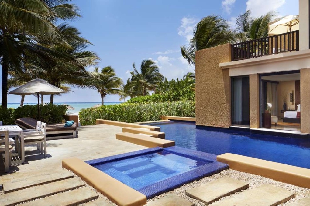 An ocean view villa at the Banyan Tree Mayakoba, Mexico.