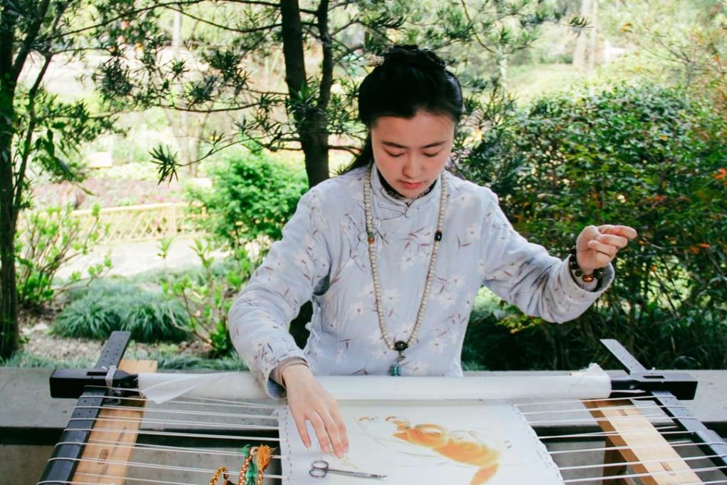 Chen Bixian, 25, learnt the traditional art of Suzhou embroidery from her grandfather. Photo: SCMP Pictures