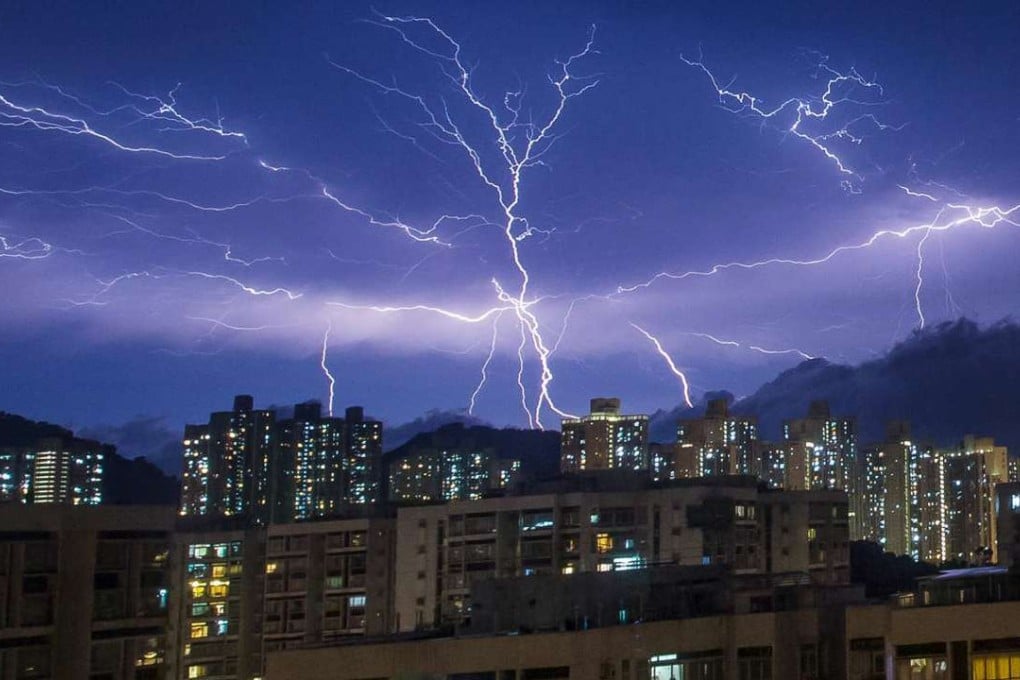 Lightning over Hong Kong on Saturday night, July 9. Photo: Paul Yeung