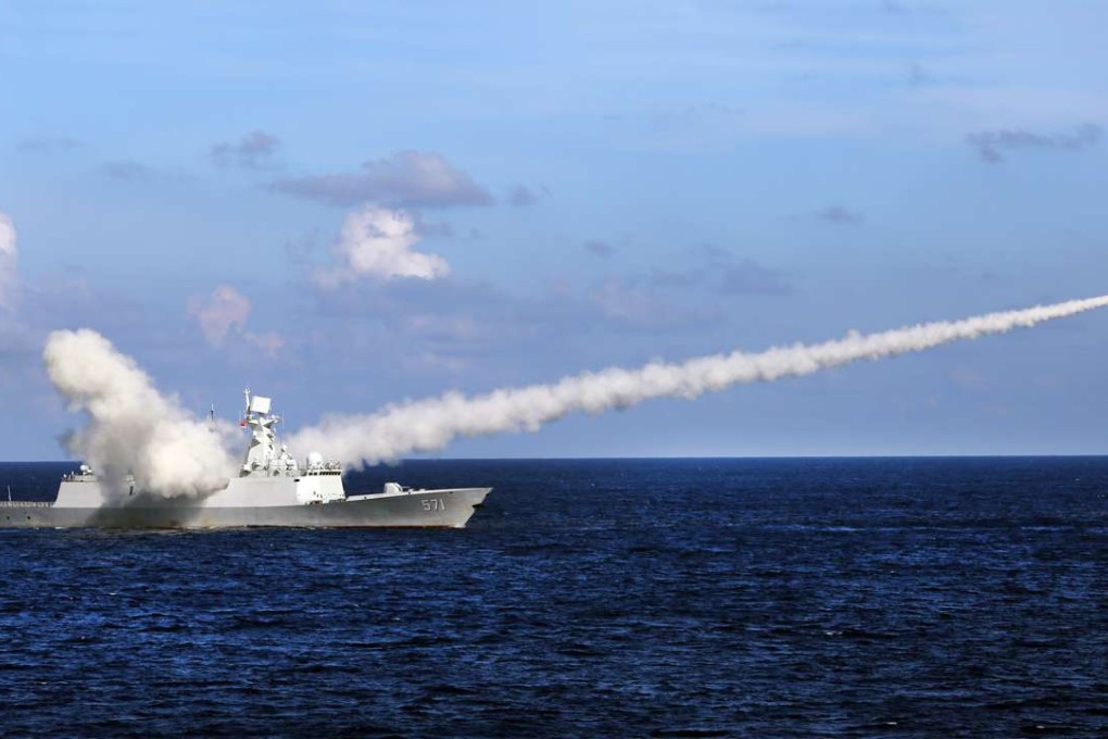 A Chinese navy frigate launches a missile during a military exercise near the Paracel Islands on Friday. Photo: Xinhua