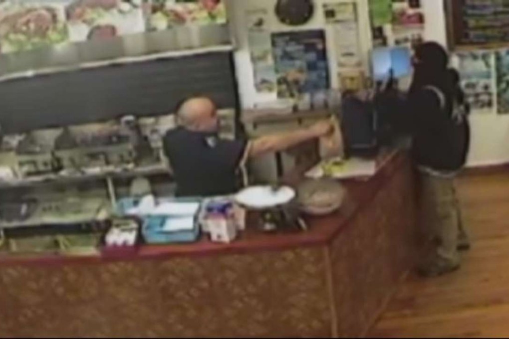 Said Ahmed said he decided to call the bluff of a robber wearing a black hoodie and face mask. Photo: Facebook