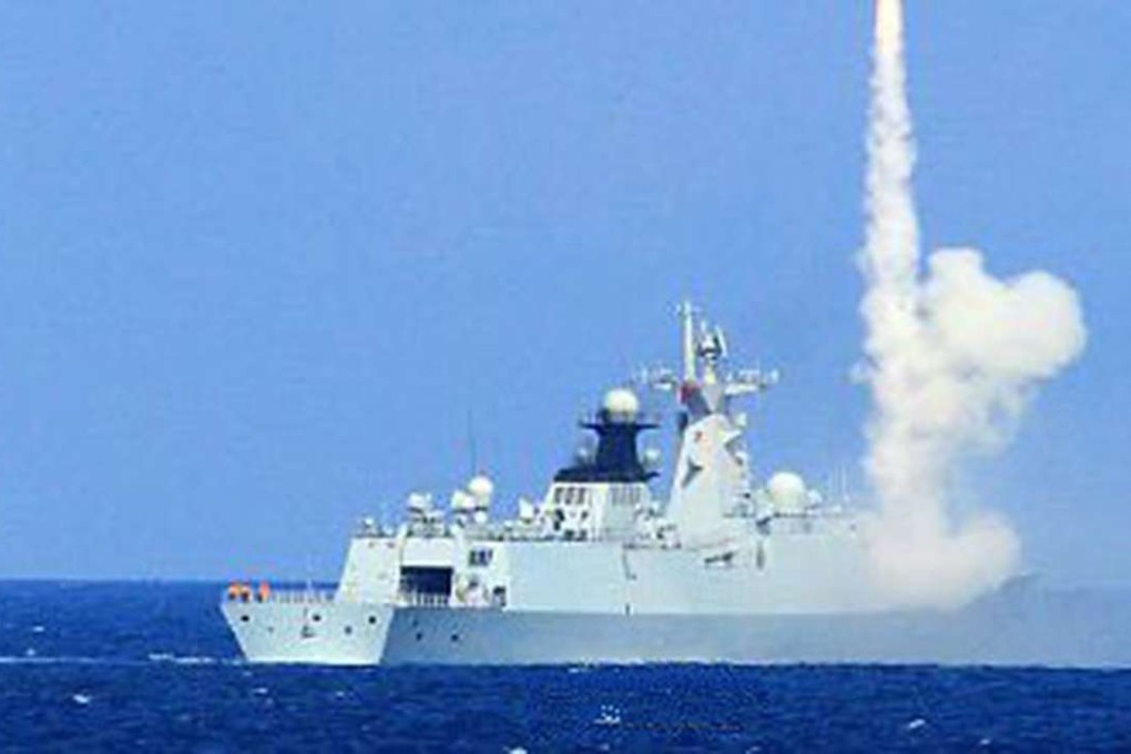 A Chinese ship taking part in a live ammunition drill in the South China Sea. Photo: SCMP Pictures