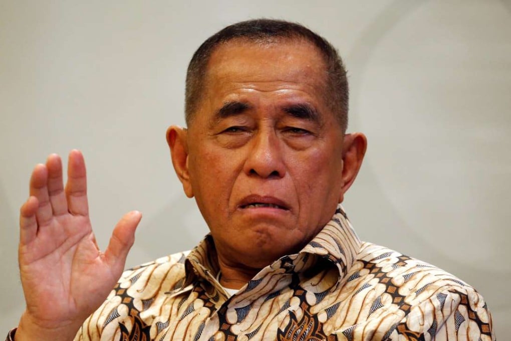 Indonesia’s Defence Minister Ryamizard Ryacudu gestures during an interview in June. Photo: Reuters