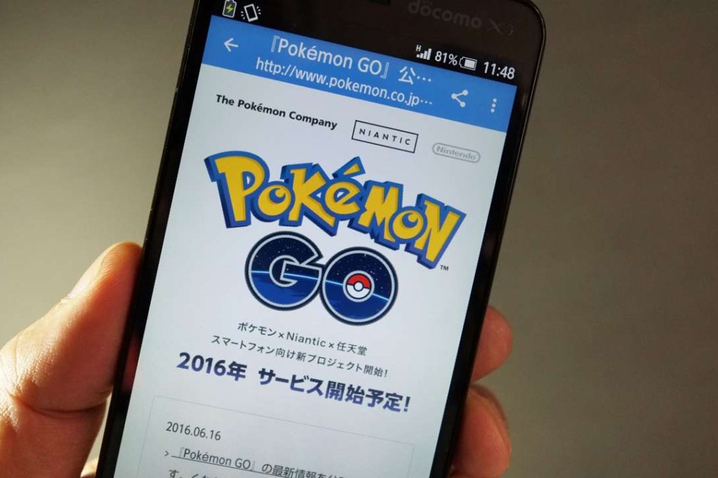 A smartphone with the Pokemon Go logo . Photo: AFP