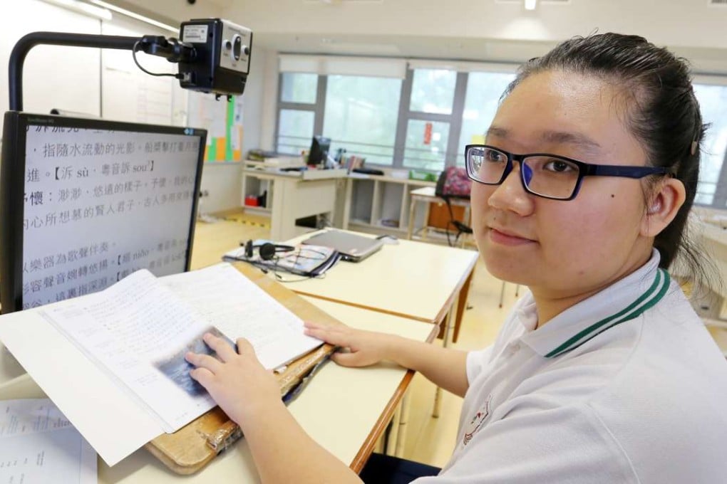 Lee Tze-ching achieved the highest score among the 6 DSE students at her school. Photo: Dickson Lee