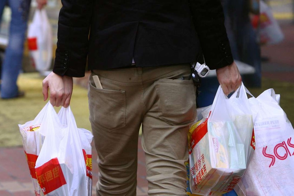 At least 55 retailers were caught doling out plastic bags to customers for free. Photo: SCMP Pictures