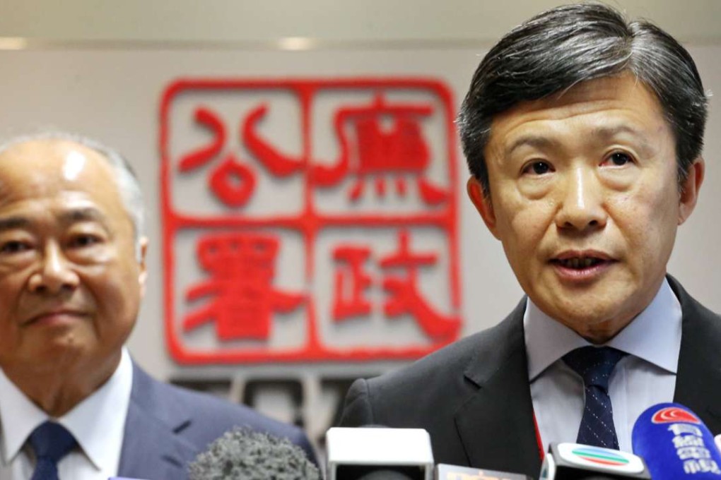ICAC commissioner Simon Peh meets the press. Photo: Felix Wong
