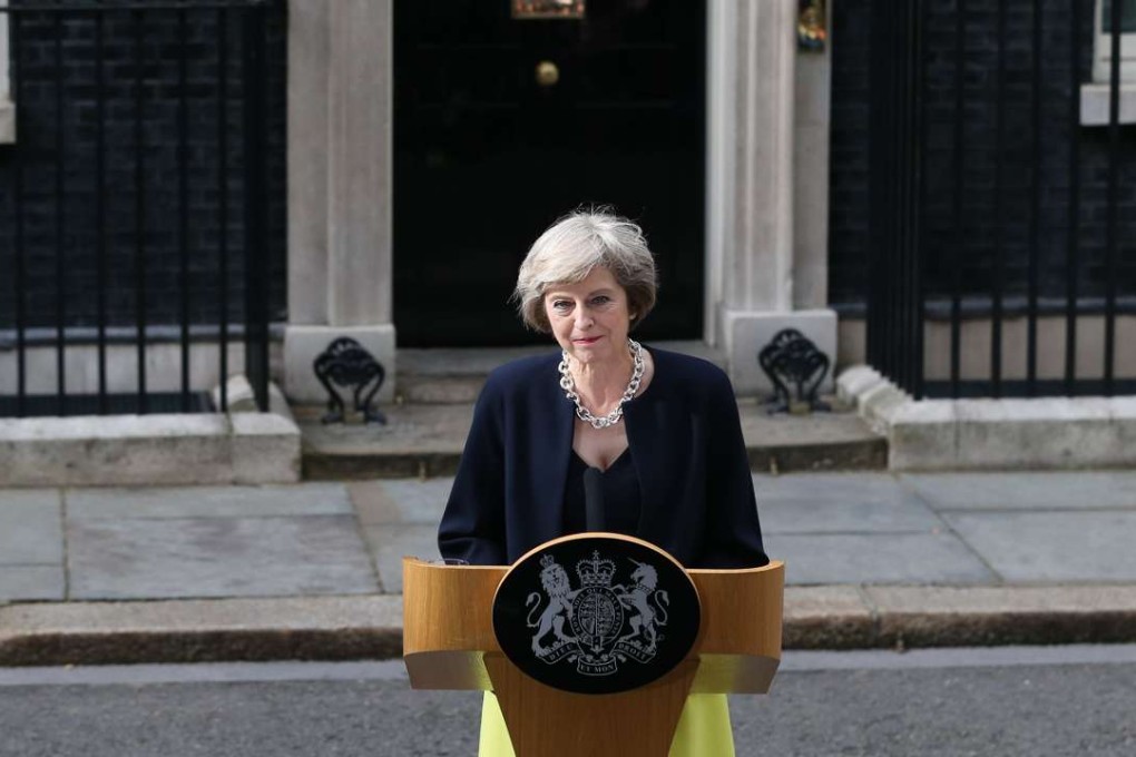 Britain's new Prime Minister Theresa May delivers a speech at 10 Downing Street in London. Photo: Xinhua