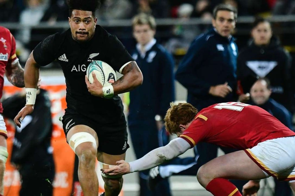 New Zealand's Ardie Savea runs through a tackle by Wales’ Matt Morgan during their test match in Wellington last month. Photo: AFP
