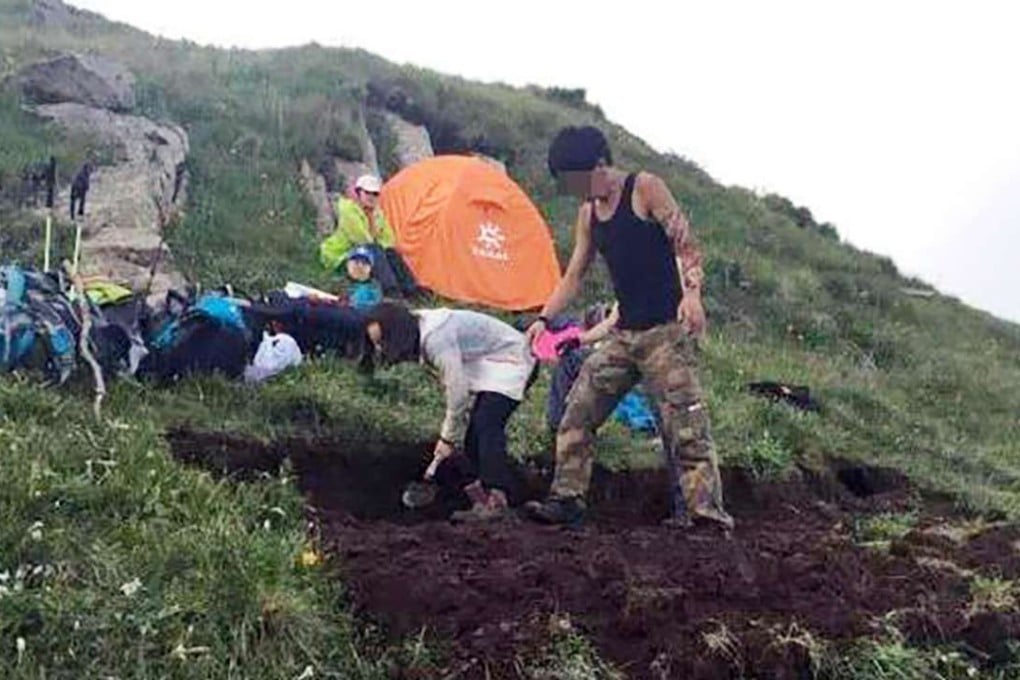 Visitors to Xiaowutai Mountain clear grasslands to set up camp. Photo: SCMP Pictures