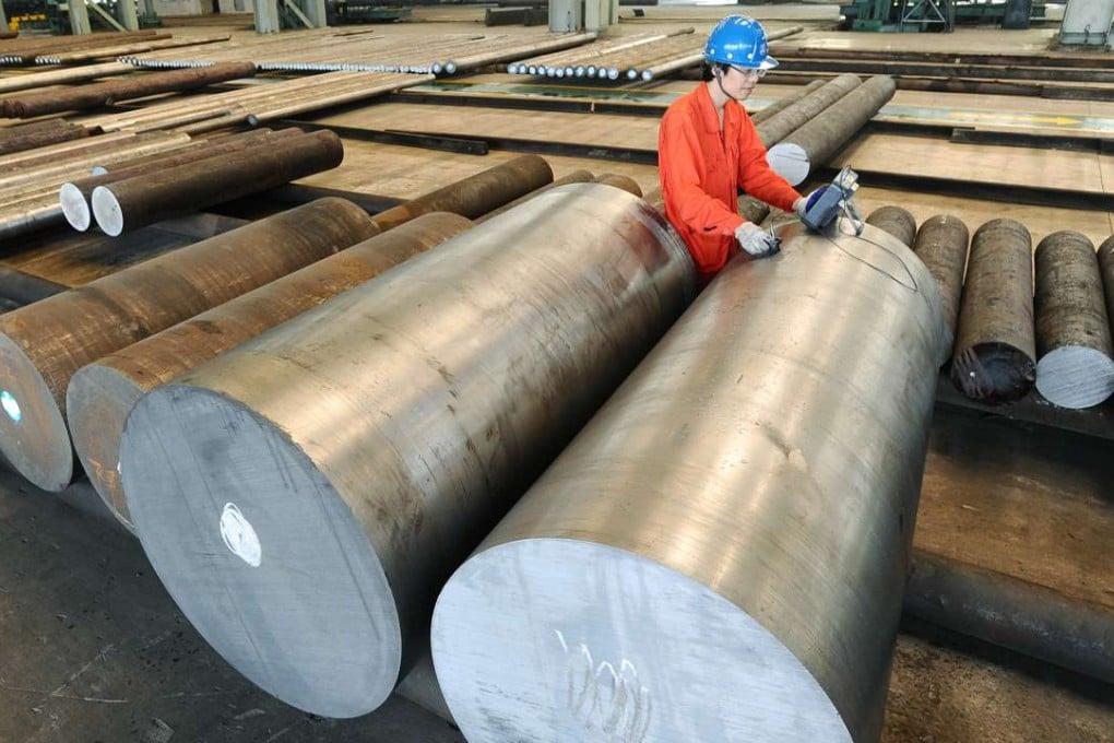 An employee works at a steel factory in Dalian, Liaoning Province, China, on July 4. Photo: Reuters