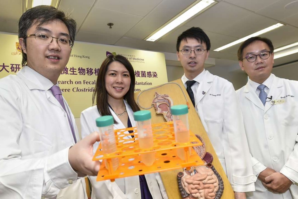 Dr Ng Siew-chien (second from left) with colleagues in the Chinese University of Hong Kong’s department of medicine and therapeutics. Photo: CUHK
