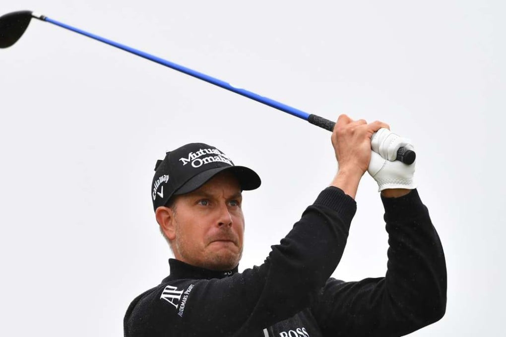 Henrik Stenson watches his shot from the 14th tee during his second round at the British Open. Photo: AFP