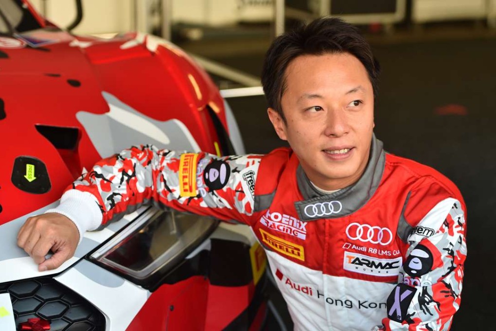 Racing car driver Marchy Lee and the Audi R8 LMS.