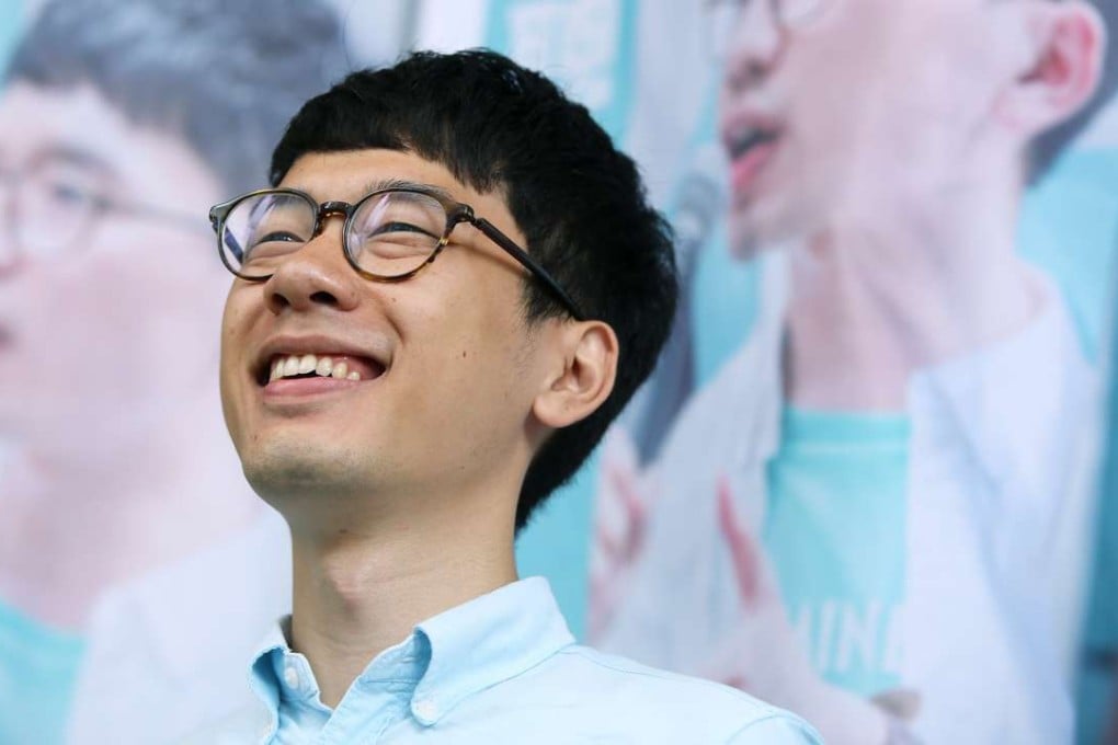 Demosisto chairman Nathan Law submitted his application for candidacy on Hong Kong Island. Photo: Sam Tsang