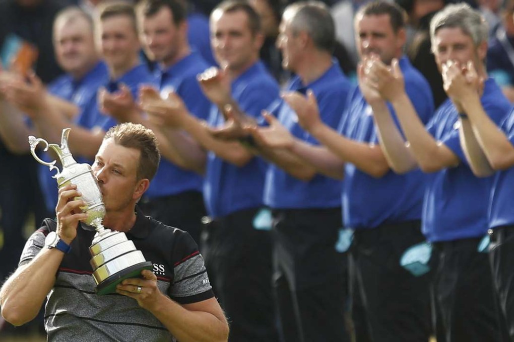 Sweden's Henrik Stenson kisses the Claret Jug after winning the British Open at Royal Troon in Scotland. Photo: Reuters