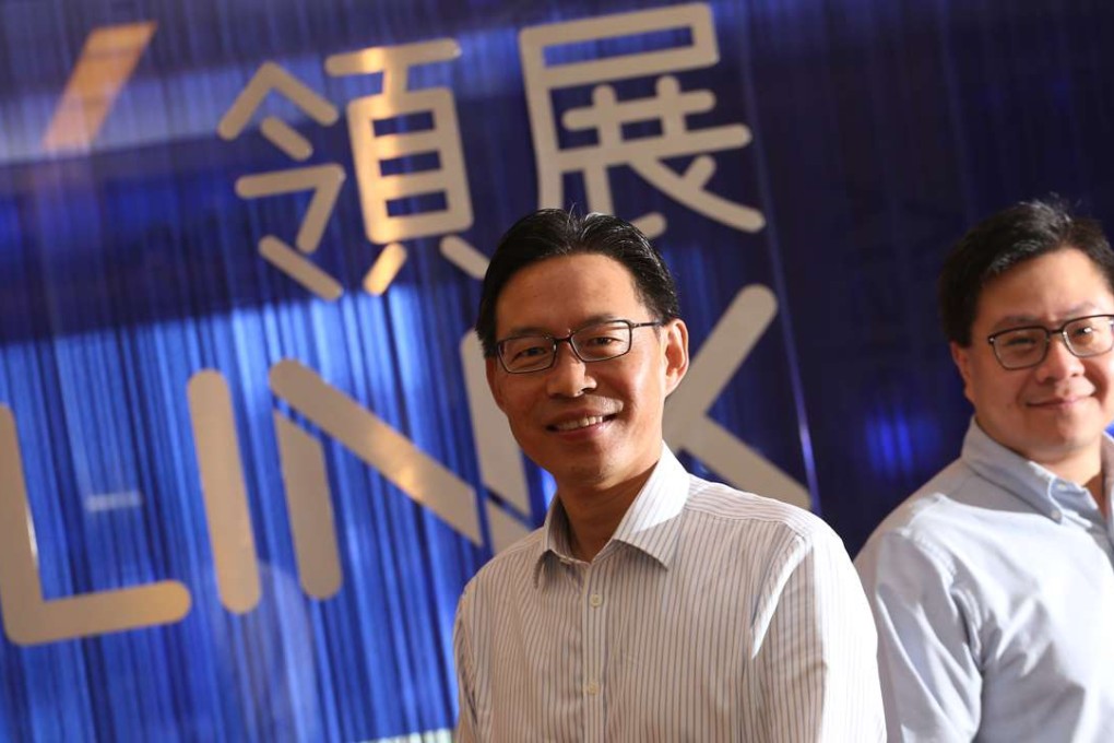 Link Reit finance director Hubert Chak (left) with Eric Yau, head of investor relations and corporate finance. Photo: Felix Wong.