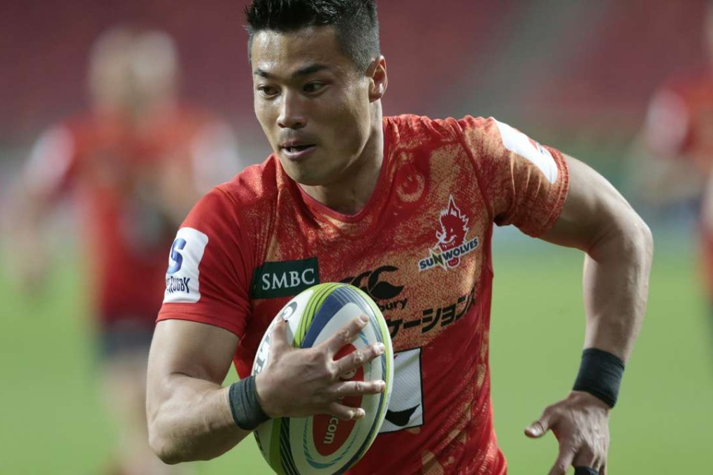 Sunwolves wing Akihito Yamada breaks away to score a try during a Super Rugby match against the Southern Kings in Port Elizabeth, South Africa. Photo: AFP