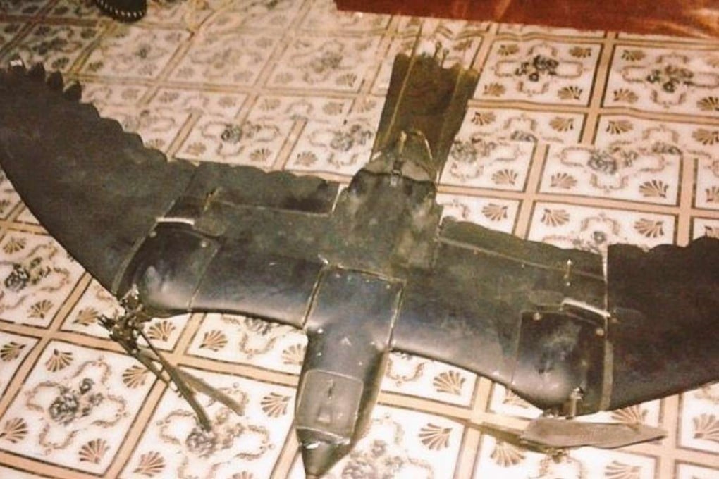 The bird-like drone was reported to have come down in Mogadishu's Waabari district on July 11. Photo: Twitter @adancabdulle