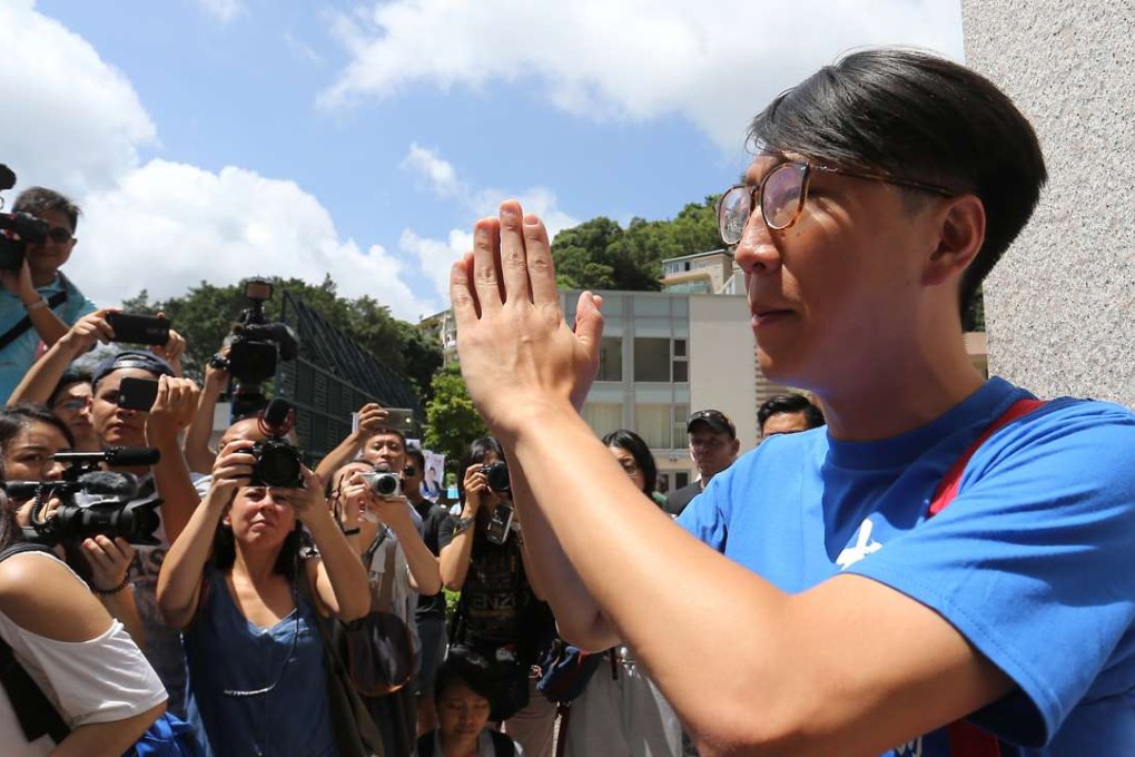 Hong Kong Indigenous election candidate Edward Leung Tin-kei was quick to declare he would not be signing the declaration. Photo: Dickson Lee