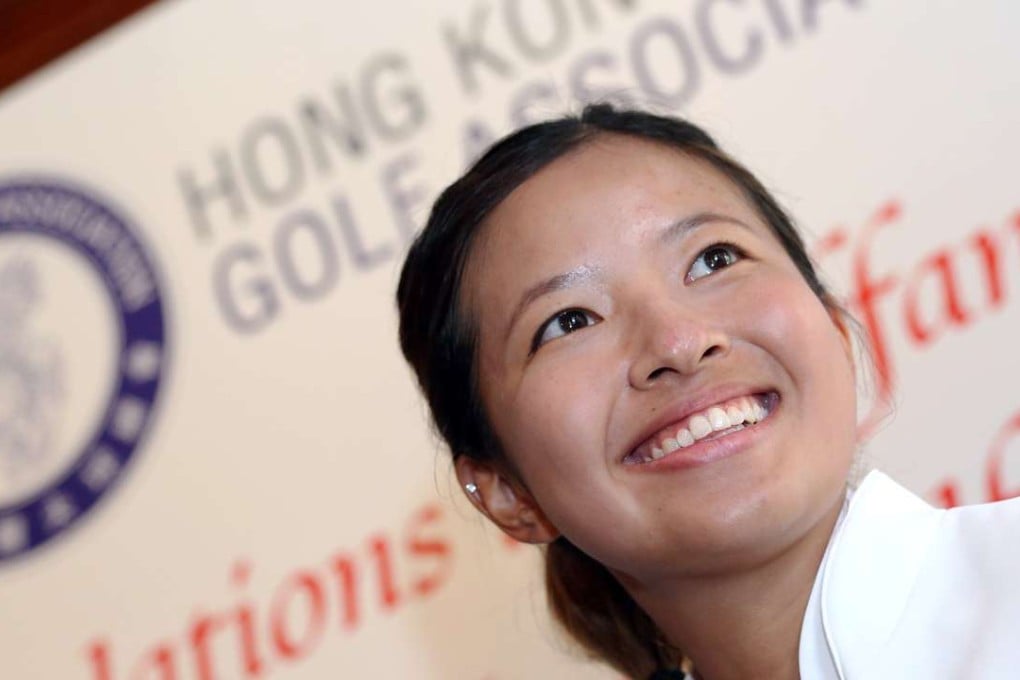 Hong Kong golfer Tiffany Chan Tsz-ching, who qualified for the Rio Olympics, meets the media in Deep Water Bay. Photos. K. Y. Cheng