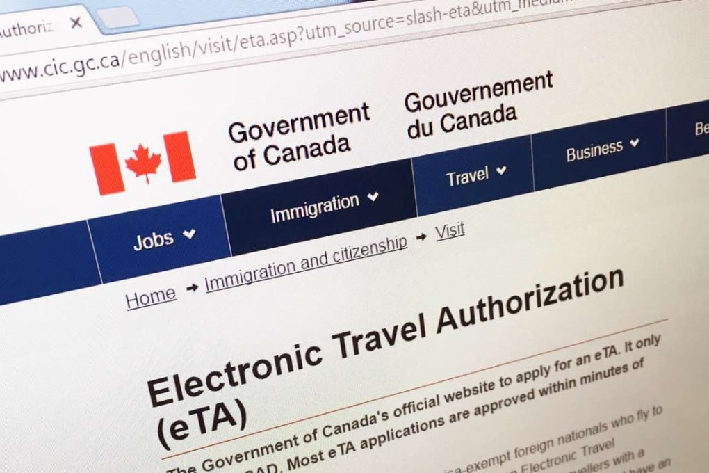 The official website for applying for Electronic Travel Authorisation is Canada.ca. Photo: SCMP Pictures