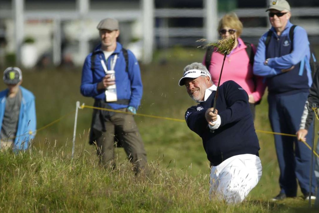 Darren Clarke during the first round of the British Open Golf at the Royal Troon. Photo: AP