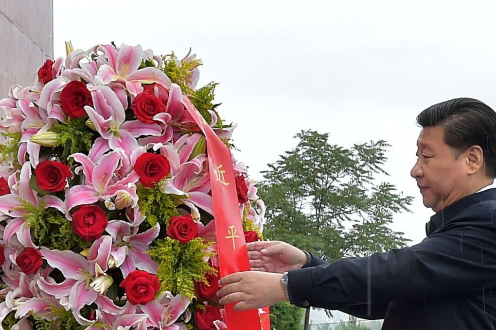 Xi Jinxing visits a memorial to the Red Army in Ningxia on Monday. Photo: Xinhua