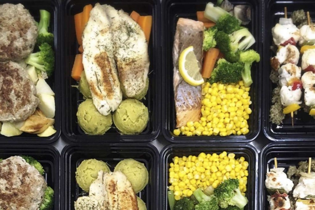 A range of healthy pre-packed meals by Mealthy including grilled beef burger patty, steamed broccoli and baked potato; Pan-fried tilapia fillets, steamed carrot and sweet potato mash; and chicken and capsicum skewers with quinoa. Photo: courtesy of Mealthy