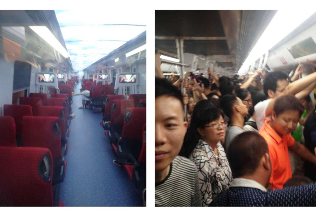 Riders on Shenzhen’s new Line 11 can pay extra to ride in peace in business class. SCMP Pictures