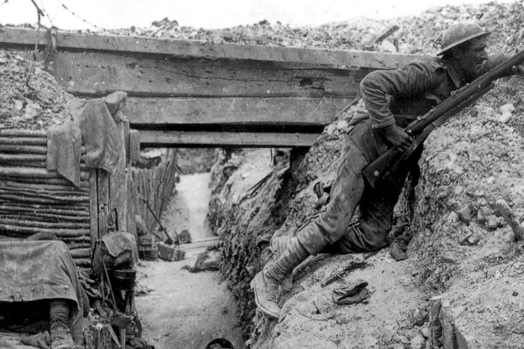 A British trench near the Albert-Bapaume road at Ovillers-la-Boisselle during the Battle of the Somme,1916.