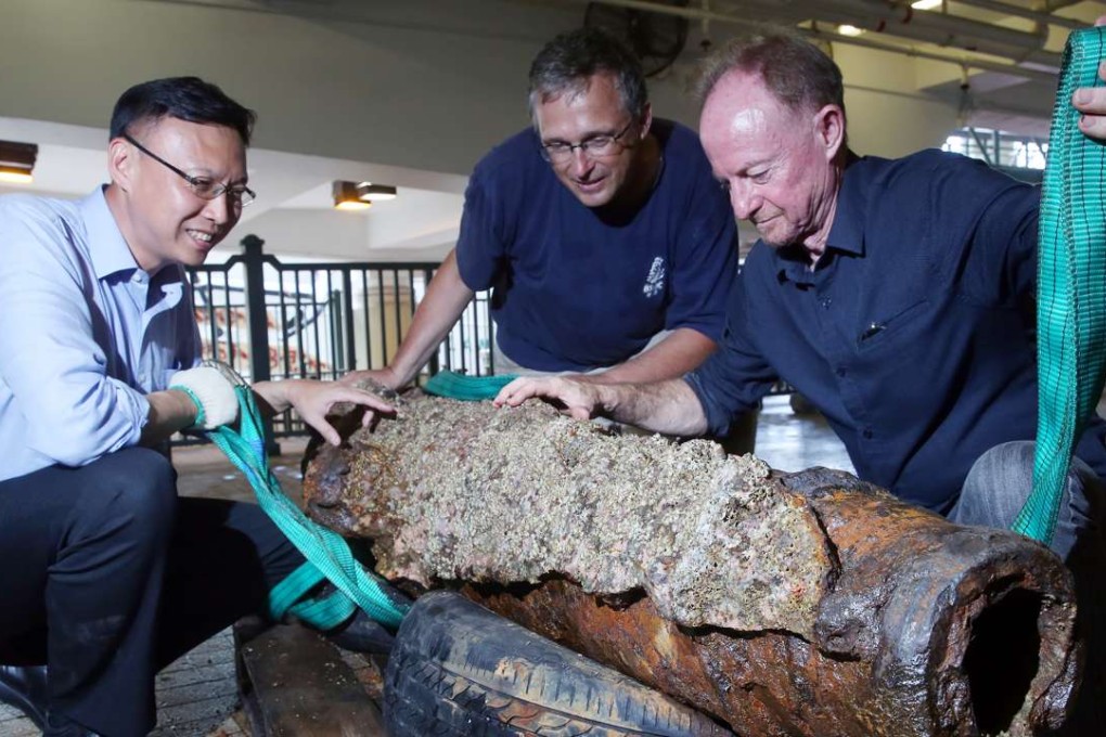 One of the old cannons discovered in Hong Kong waters and which raises questions about heritage policy. Photo: Sam Tsang