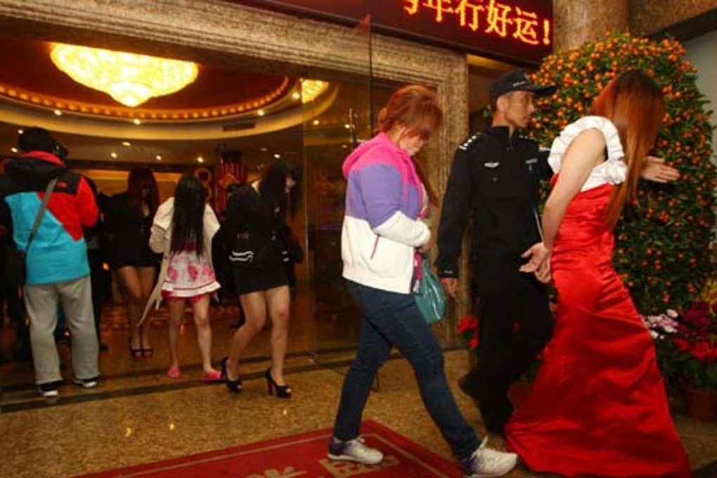 A file picture of suspected sex workers detained by the police in Dongguan in Guangdong province two years ago. Photo: Xinhua