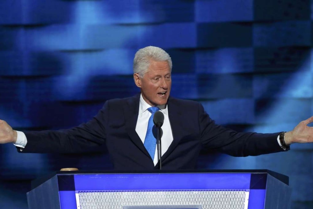 Former US President Bill Clinton speaks at the Democratic National Convention in Philadelphia, Pennsylvania, on Tuesday. Photo: Reuters