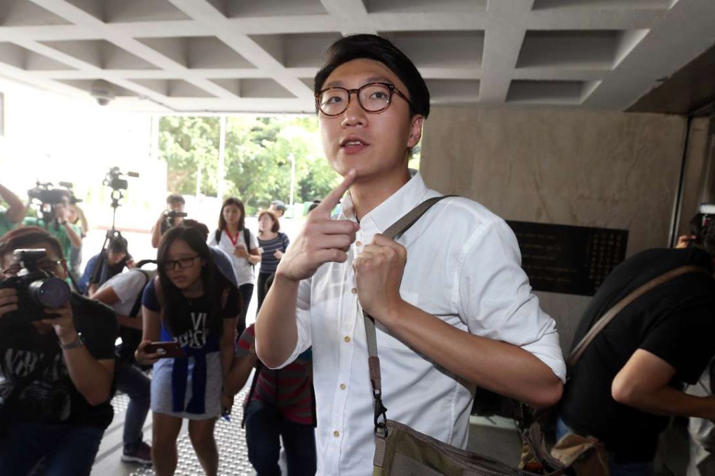 Independence advocate Edward Leung Tin-kei appears at High Court on Wednesday. Photo: K. Y. Cheng