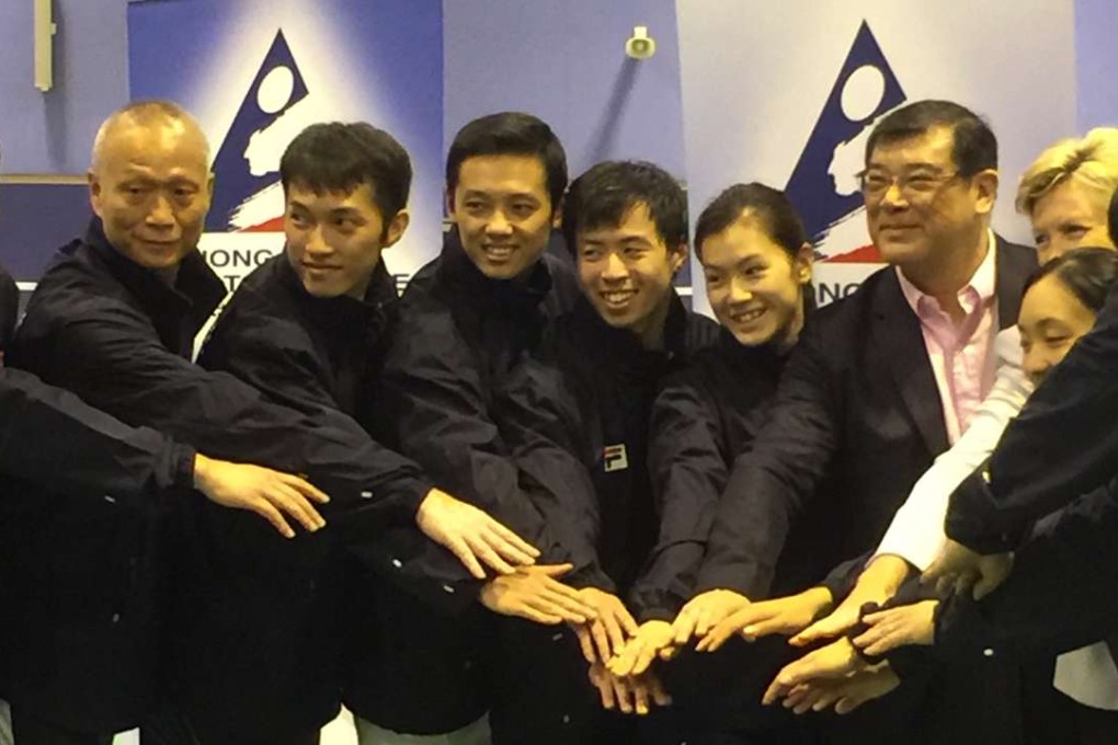 Players and coaches from the Hong Kong Olympic badminton team at Tuesday’s media day. Photos: SCMP Pictures