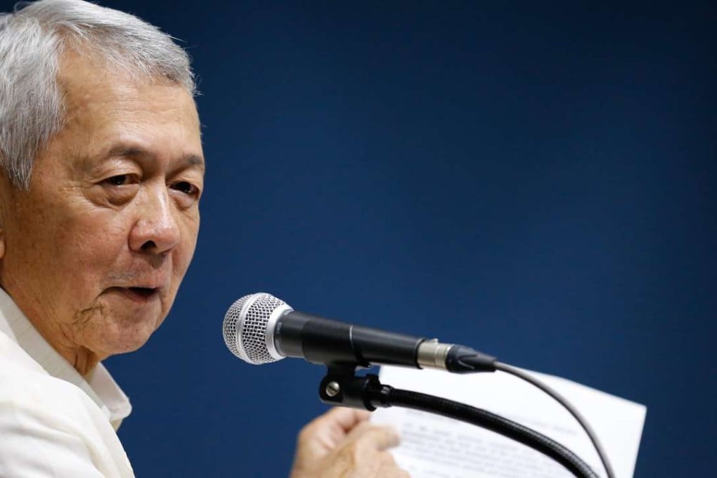 Perfecto Yasay, the Philippine foreign minister, speaks at a press conference before meeting US Secretary of State John Kerry on Wednesday. Photo: EPA